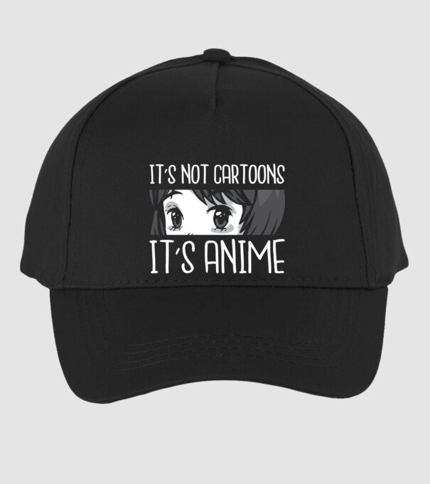 'It''s not cartoons it''s anime' model negru pe tricou