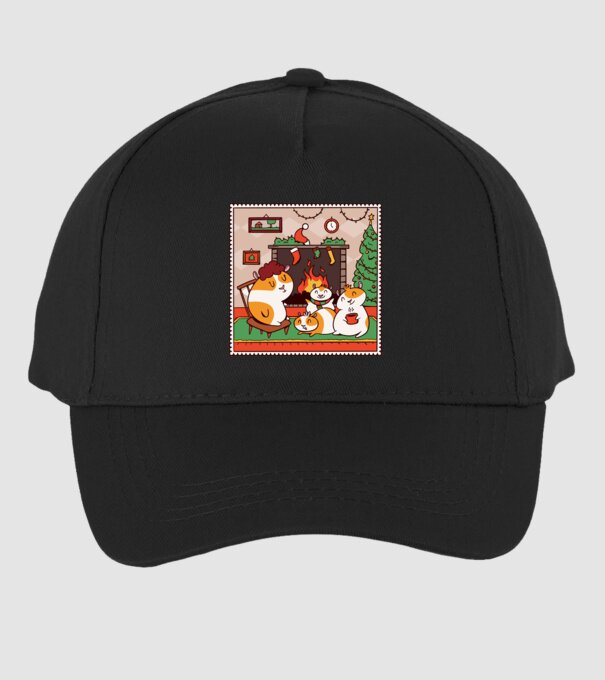 Porcușori de Guineea de Crăciun model negru pe tricou