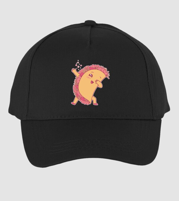 Kawaii Taco DAB model negru pe tricou