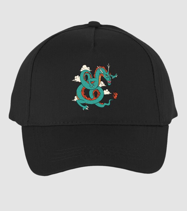 Dragon Chinez model negru pe tricou