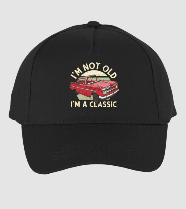 'Mașină clasică - I''m not old I''m a classic' model negru pe tricou