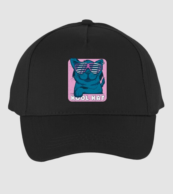 Kool Cat - Pisică Cool model negru pe tricou
