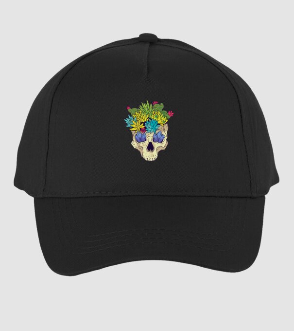 Craniu Cactuși model negru pe tricou