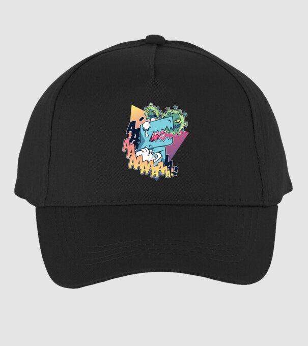 Covid Dino model negru pe tricou
