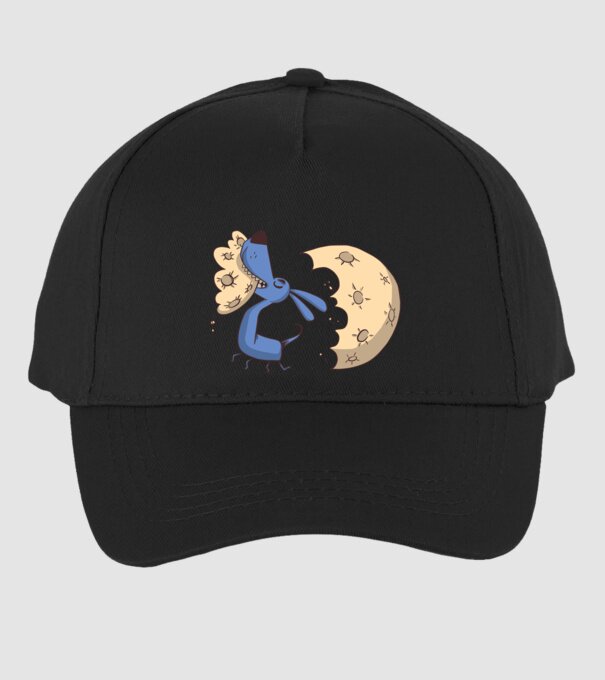 Câine Luna Mușcătură model negru pe tricou