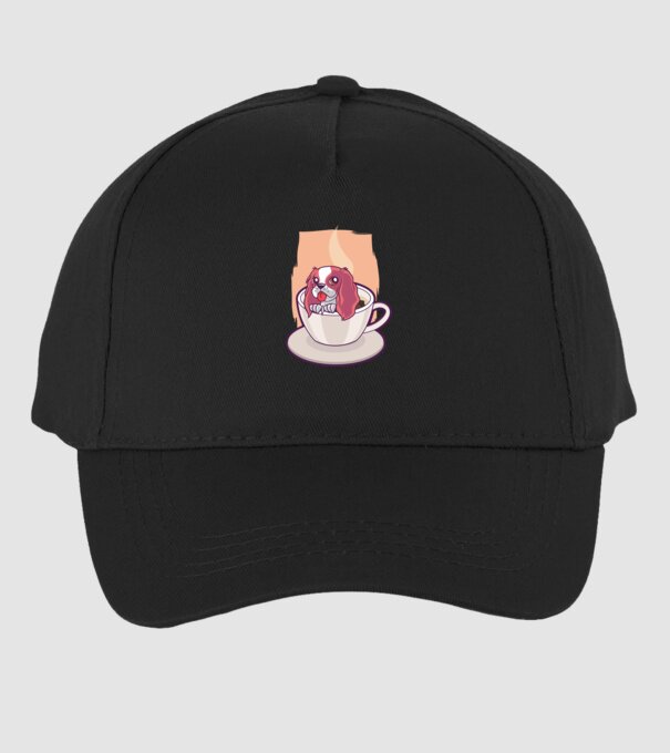 Cafea câine model negru pe tricou