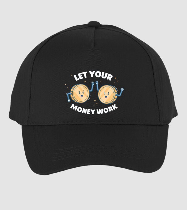Let Your Money Work model negru pe tricou
