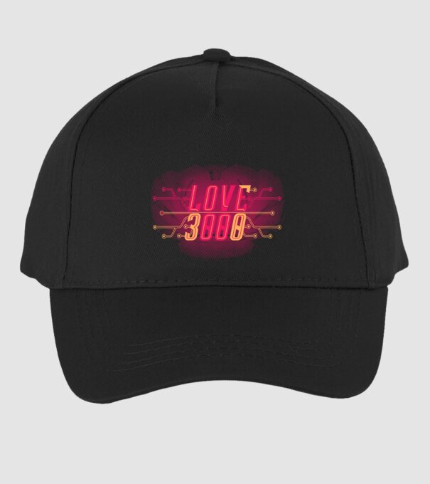 Love 3000 model negru pe tricou