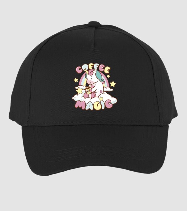 Cafea Magică Unicorn model negru pe tricou