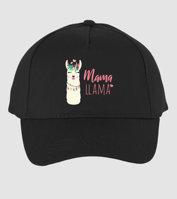 Mama Llama model negru pe tricou