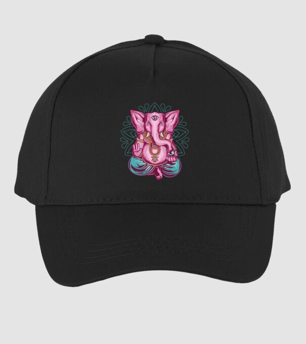 Elefant făcând meditație Dharma model negru pe tricou