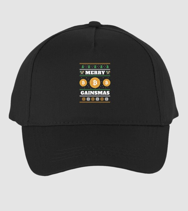 Merry Gainmas Bitcoin tricou cu pulovăr urât model negru pe tricou