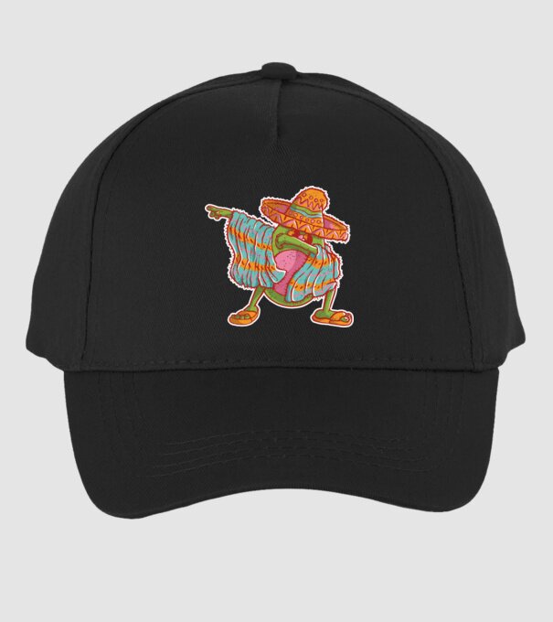 Avocado mexican DAB model negru pe tricou