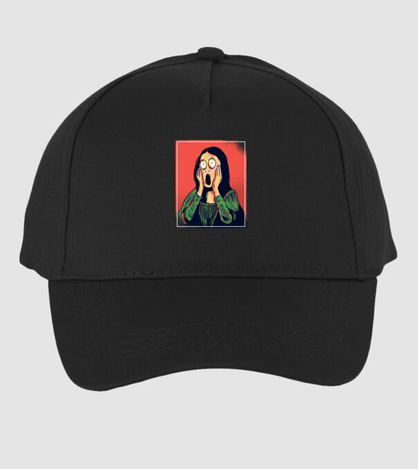Mona Lisa țipăt model negru pe tricou