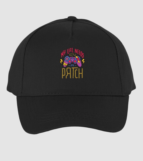 My life needs a patch Gamer model negru pe tricou