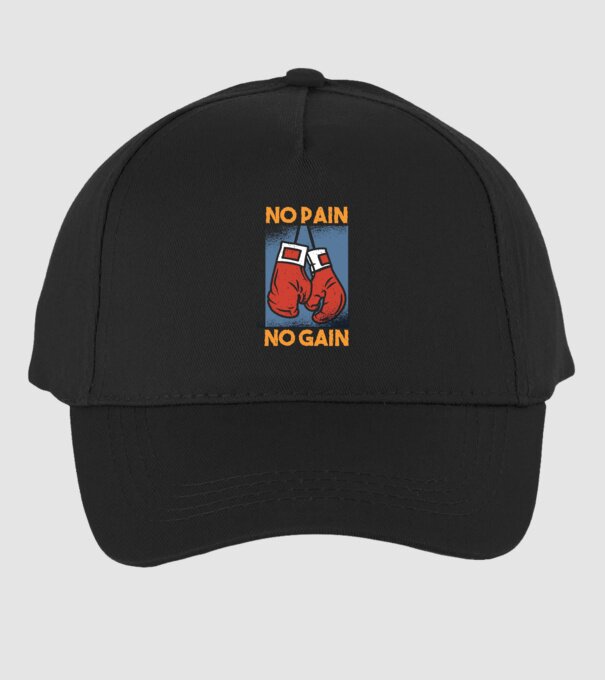 No pain no gain box model negru pe tricou