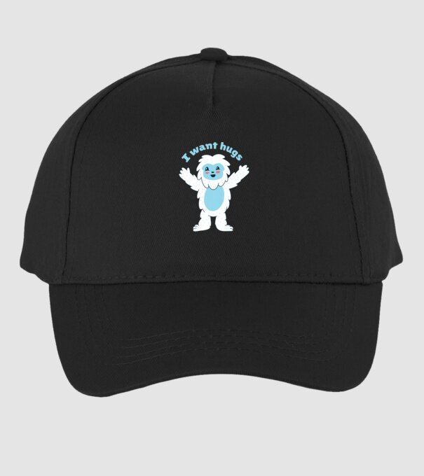 Vreau o îmbrățișare Yeti drăguț model negru pe tricou