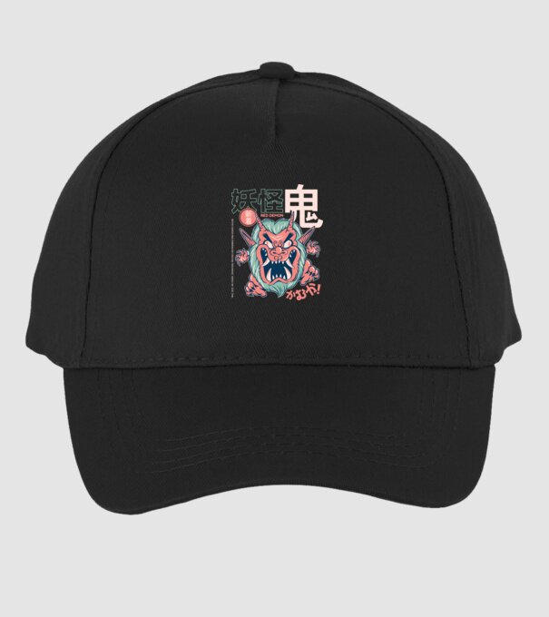 Oni Yokai Anime model negru pe tricou