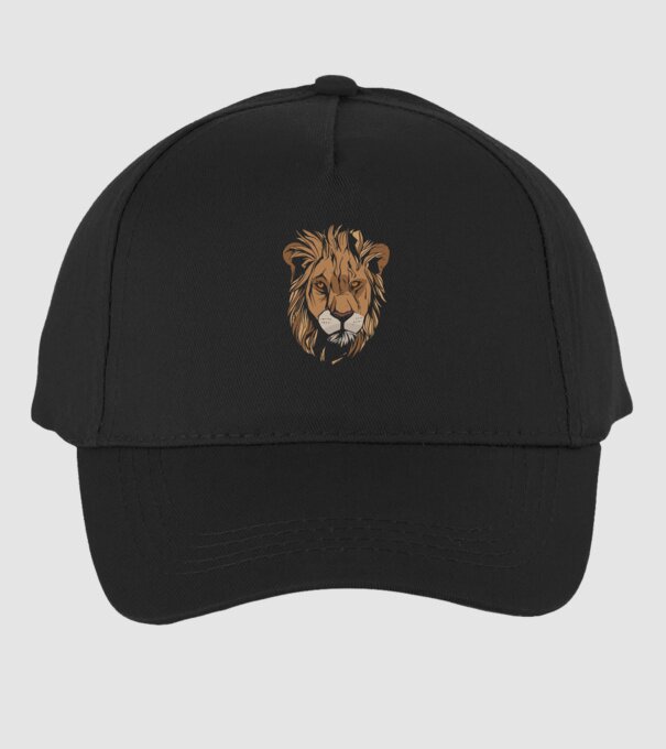Cap de leu model negru pe tricou