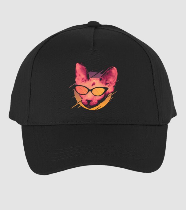 Pisică Petrecere model negru pe tricou