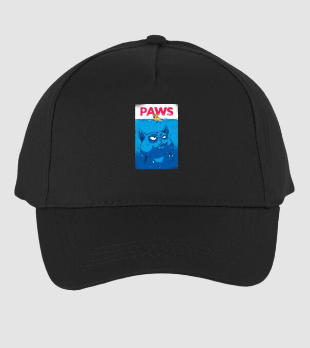 Paws Pisică la atac model negru pe tricou