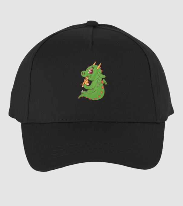 Pizza Dino model negru pe tricou