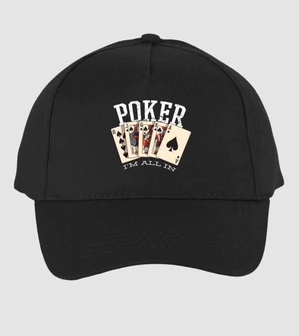 Poker All in model negru pe tricou