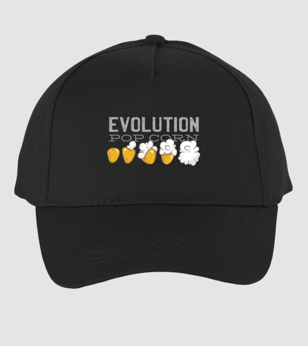Evoluție Popcorn model negru pe tricou