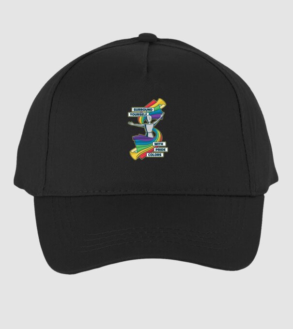 Pride cu curcubeu model negru pe tricou