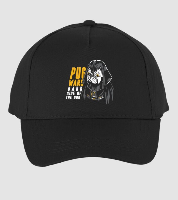 Pug Wars Mops model negru pe tricou