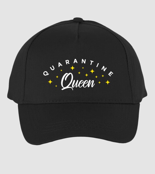 Quarantine queen model negru pe tricou