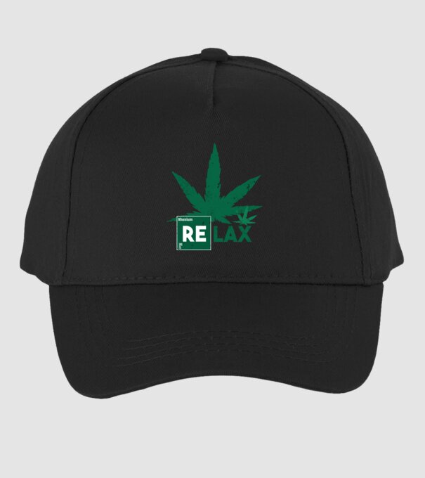 Relax Cannabis model negru pe tricou