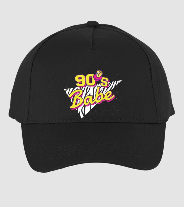 Retro 90s Babe model negru pe tricou