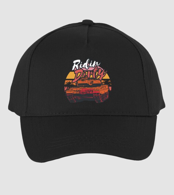 Ridin Dirty tricou cu tanc model negru pe tricou