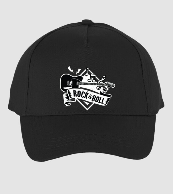 Rock & Roll chitară model negru pe tricou