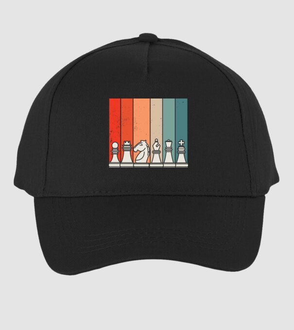 Șah Retro model negru pe tricou