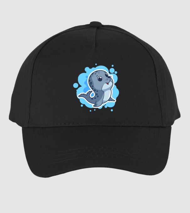 Sea Lion - Focă drăguță model negru pe tricou