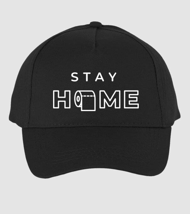 Stay home hârtie igienică model negru pe tricou