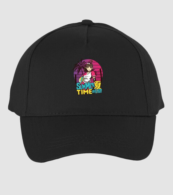 Summer Girl Anime Fată Manga model negru pe tricou