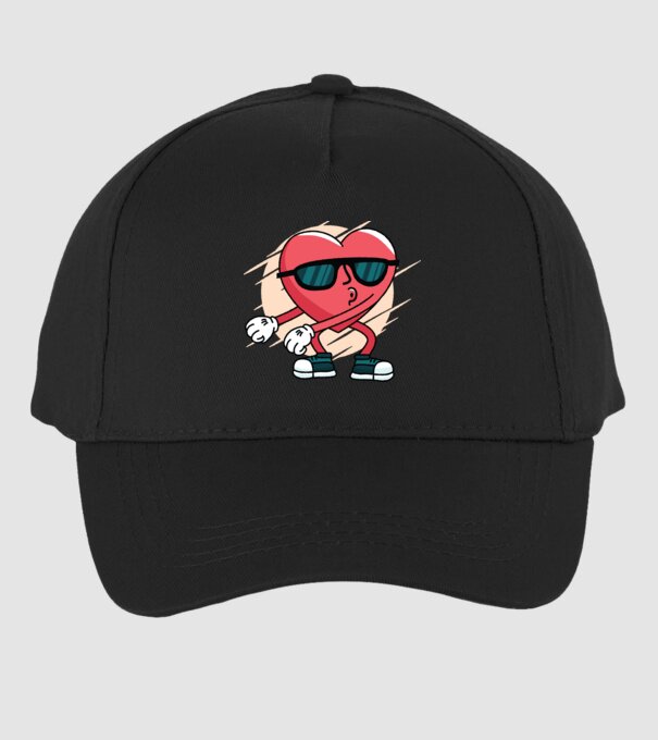 Inimă DAB Floss Heart tricou model negru pe tricou