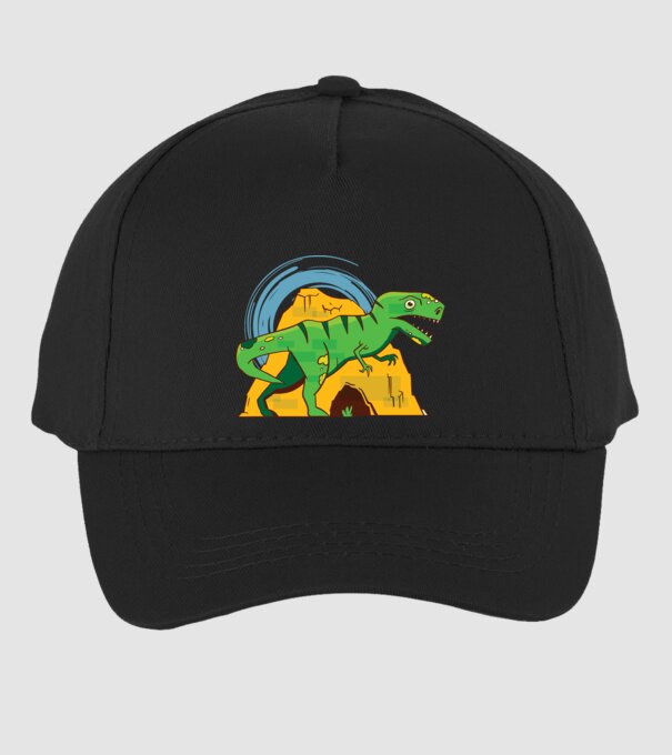 Dinozaur T-rex model negru pe tricou