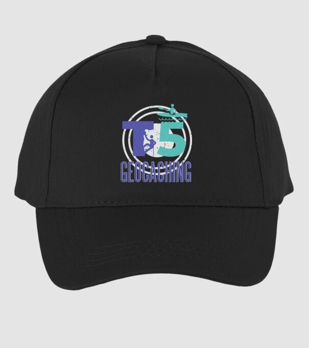 T5 Geocaching model negru pe tricou