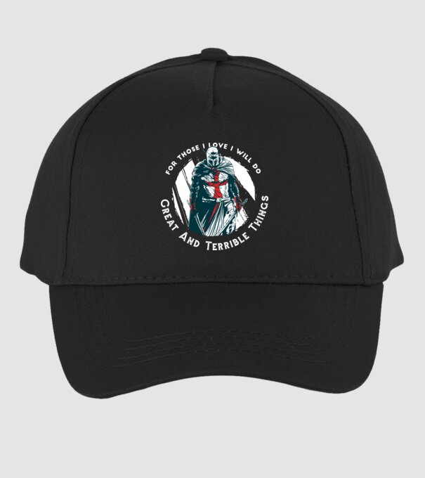 Cavaler Templier model negru pe tricou