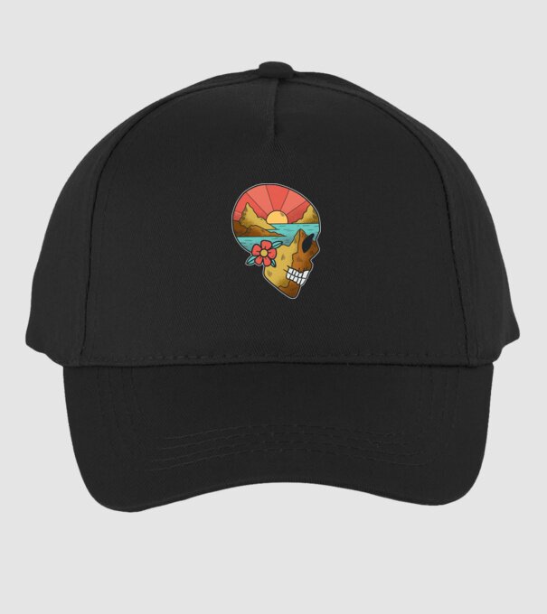 Natură Craniu model negru pe tricou