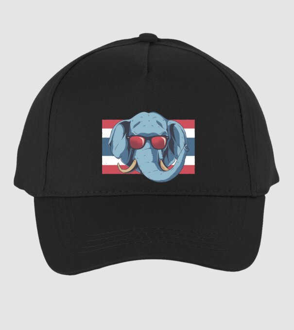 Thailanda Elefant tricou model negru pe tricou