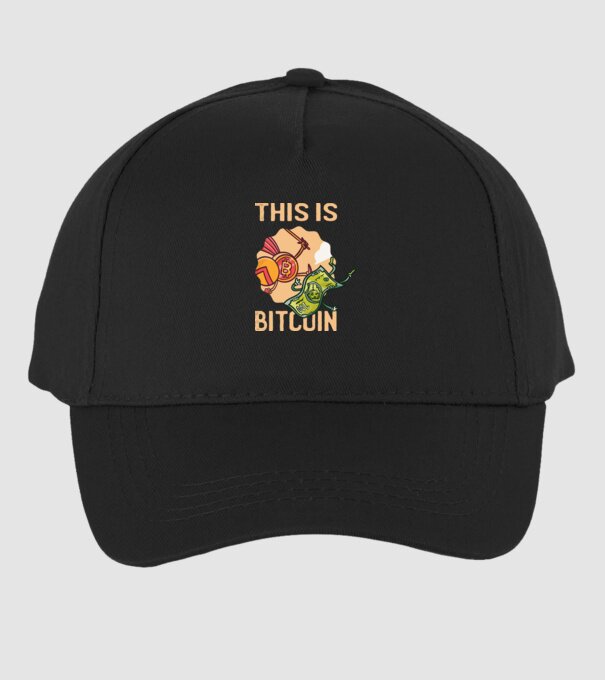 This is Bitcoin model negru pe tricou