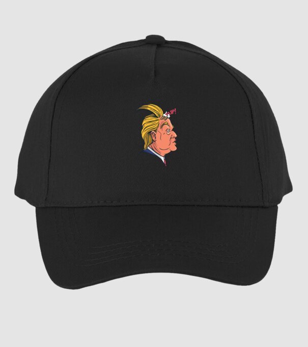 Trump Păr model negru pe tricou