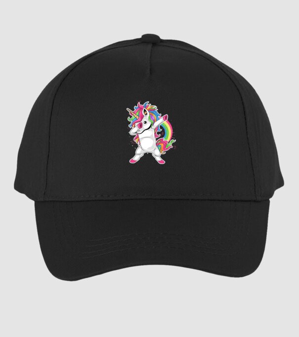 Unicorn Dab model negru pe tricou