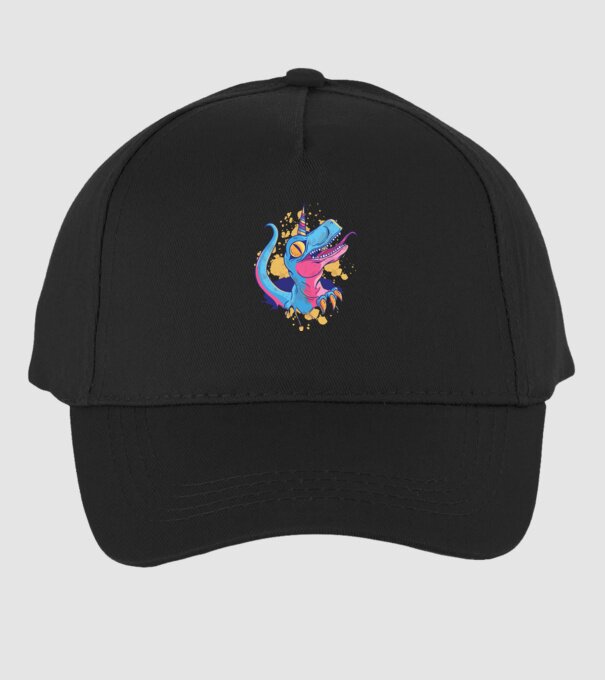 Unicornsaurus - Dinozaur Unicorn model negru pe tricou