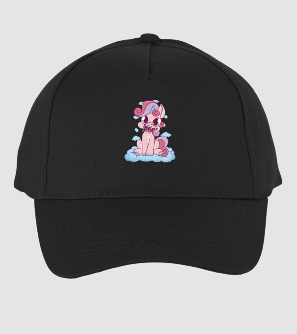 Unicorn cu bomboane model negru pe tricou